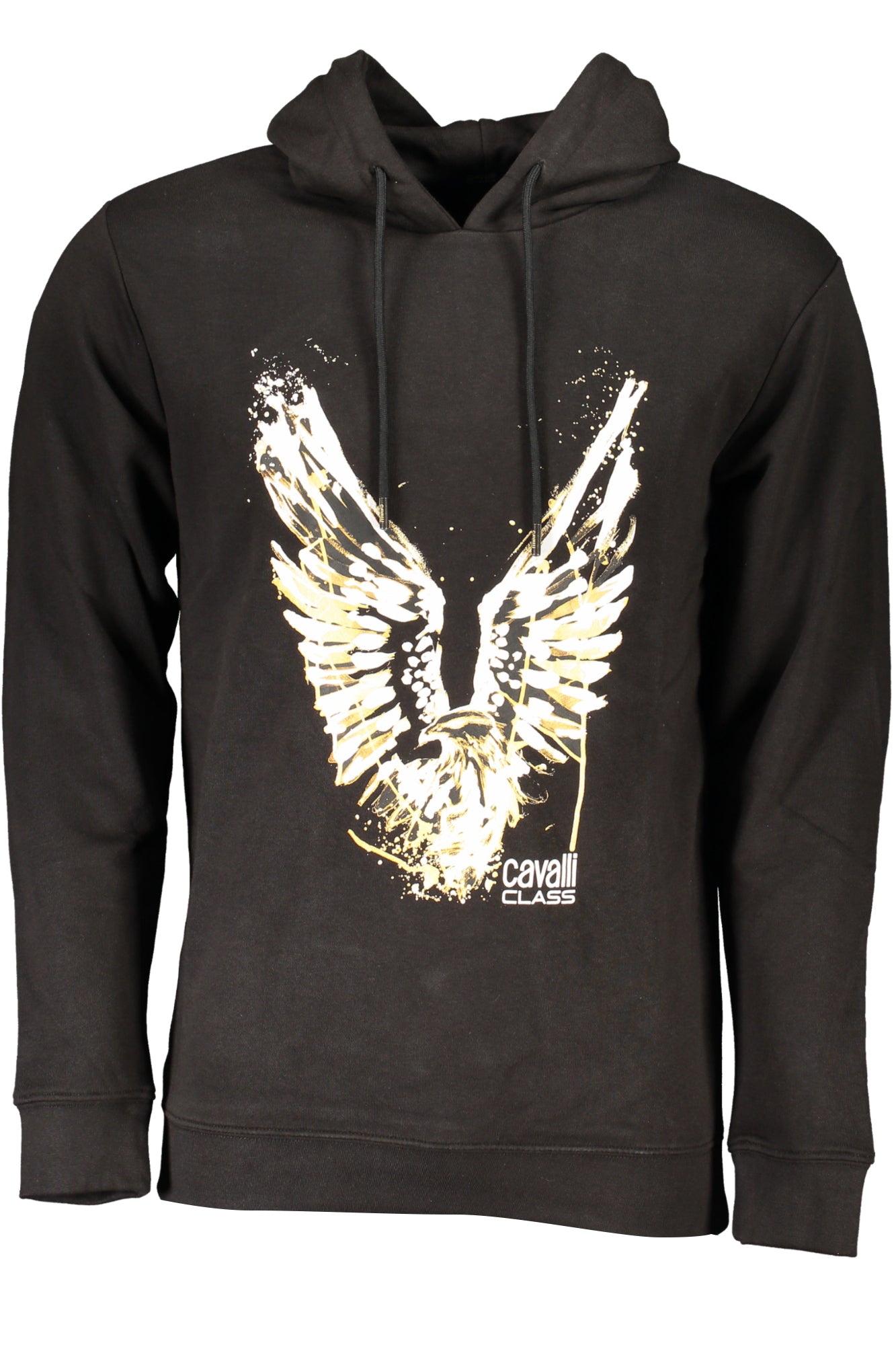 CAVALLI CLASS MEN'S BLACK ZIP-OUT SWEATSHIRT
