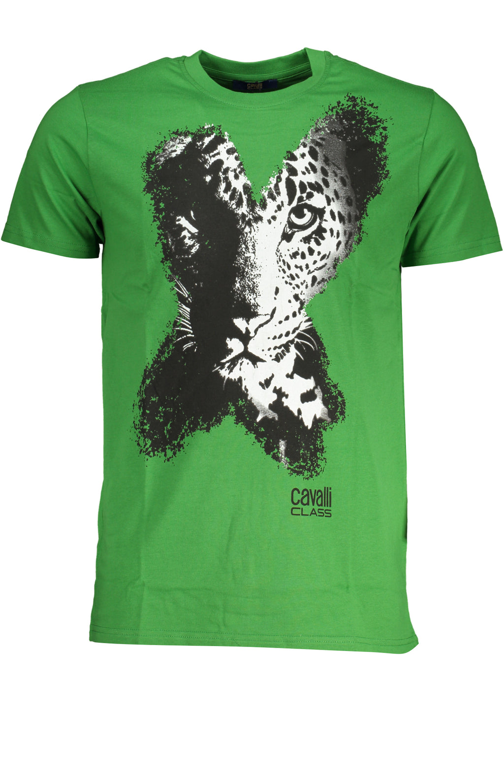 CAVALLI CLASS GREEN MEN'S SHORT SLEEVED T-SHIRT