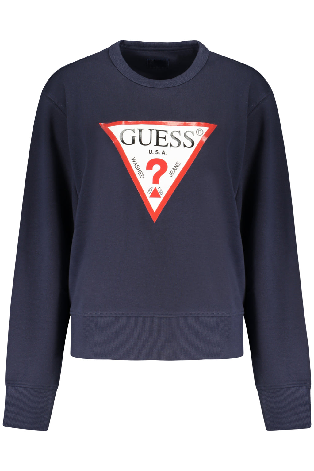 GUESS JEANS WOMEN'S BLUE ZIP-UP SWEATSHIRT