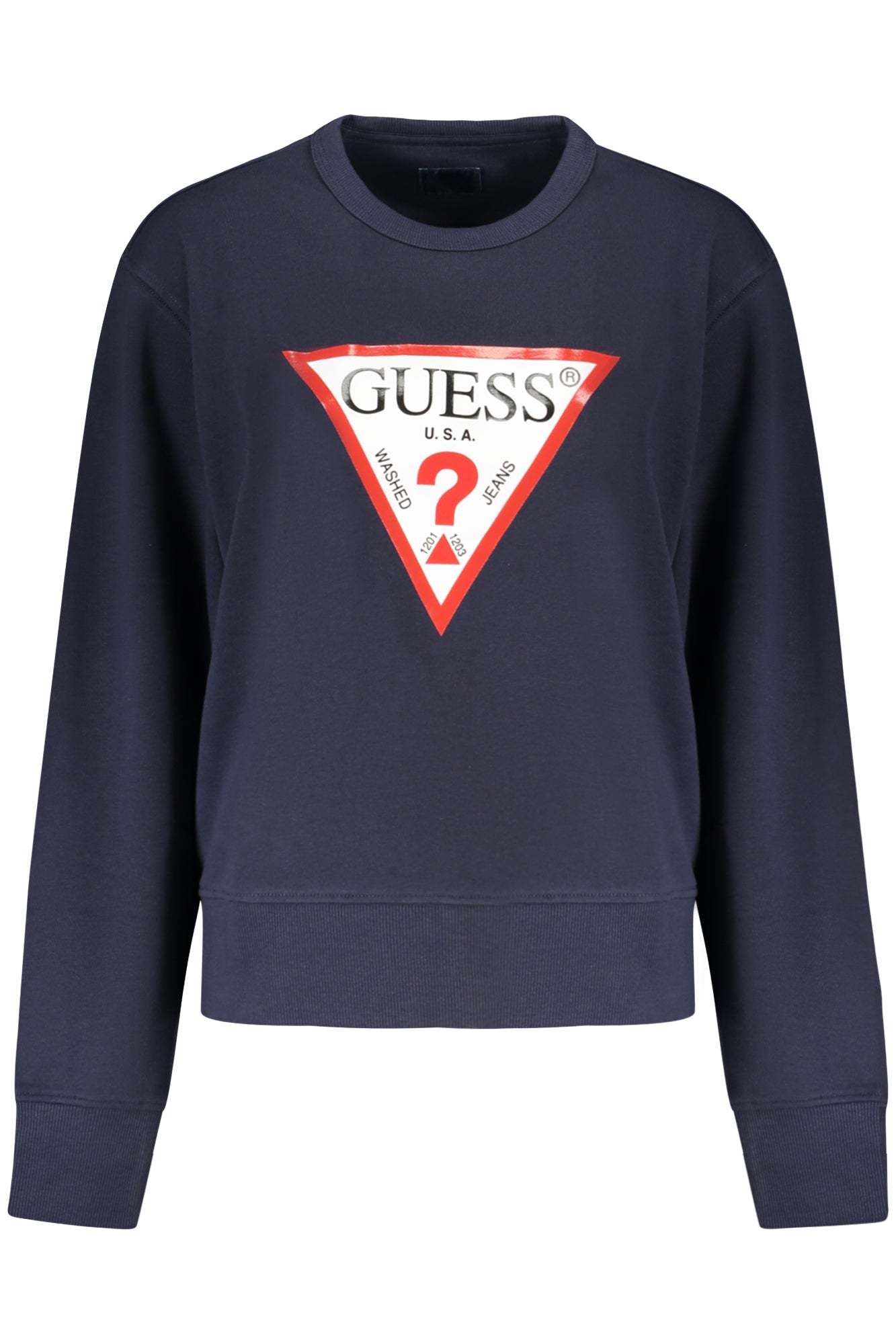 GUESS JEANS WOMEN'S BLUE ZIP-UP SWEATSHIRT