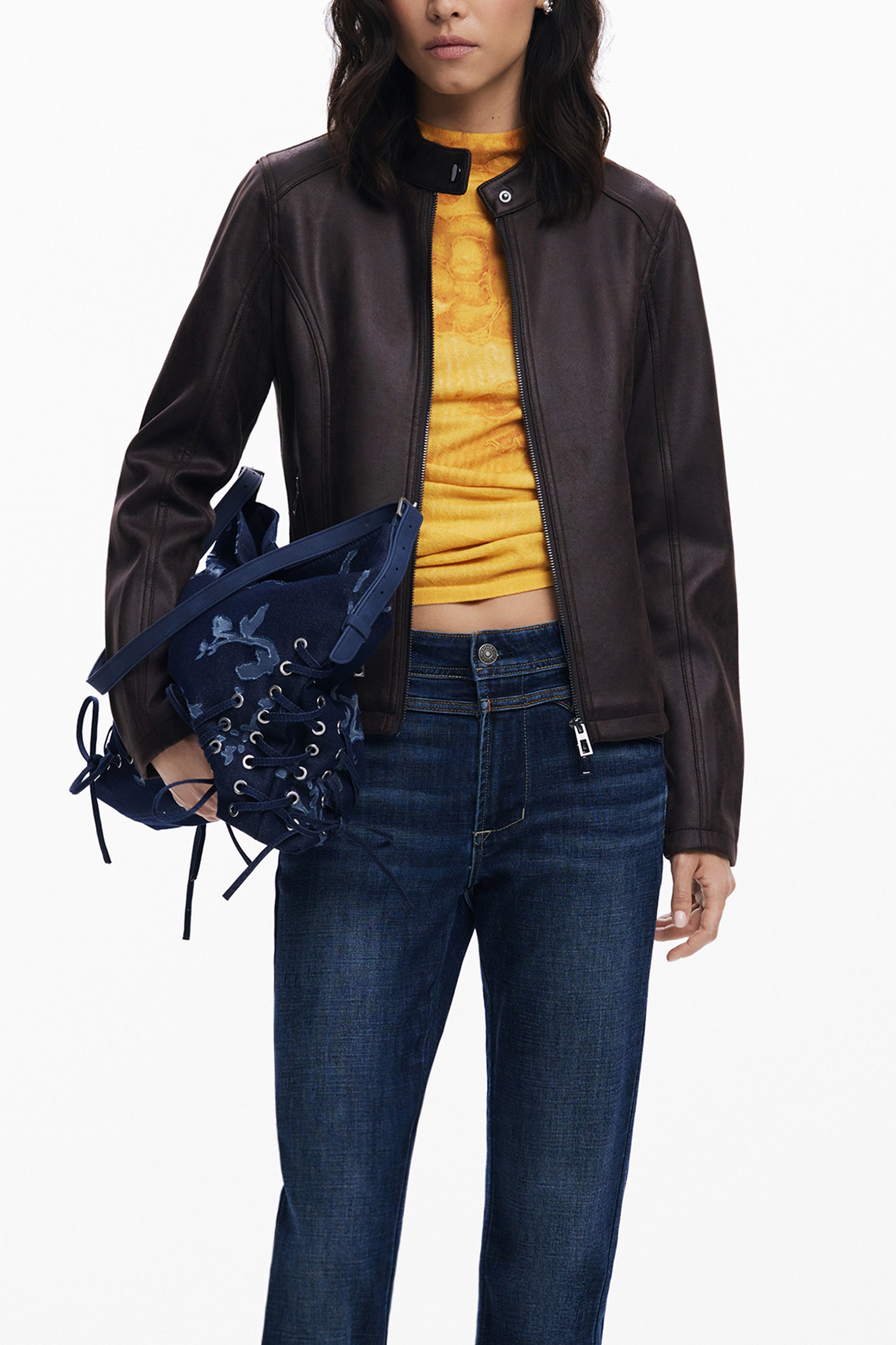 DESIGUAL WOMEN'S BROWN JACKET