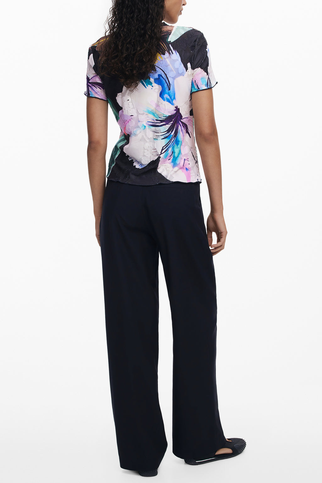 DESIGUAL WOMEN'S SHORT-SLEEVE T-SHIRT BLACK
