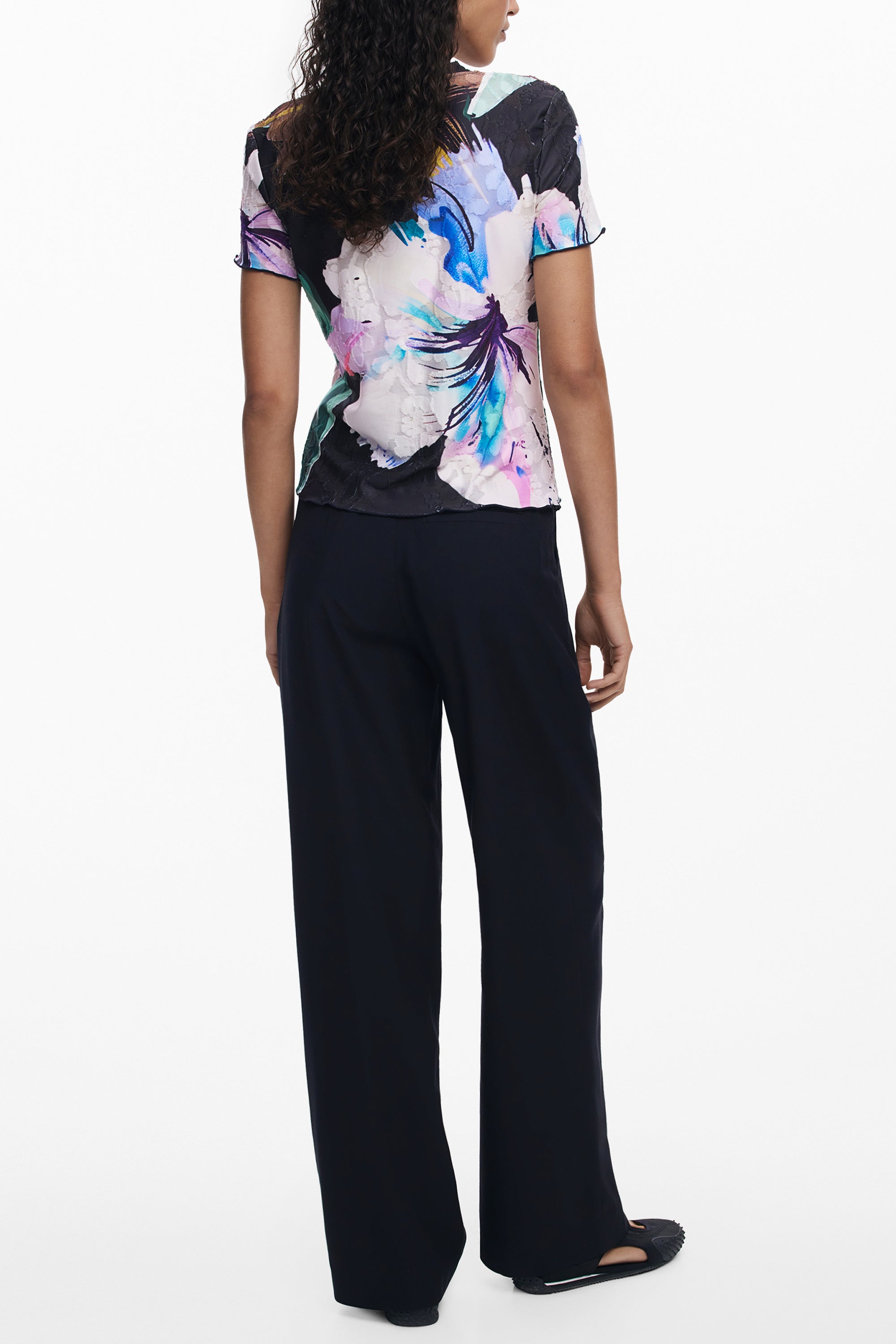 DESIGUAL WOMEN'S SHORT-SLEEVE T-SHIRT BLACK