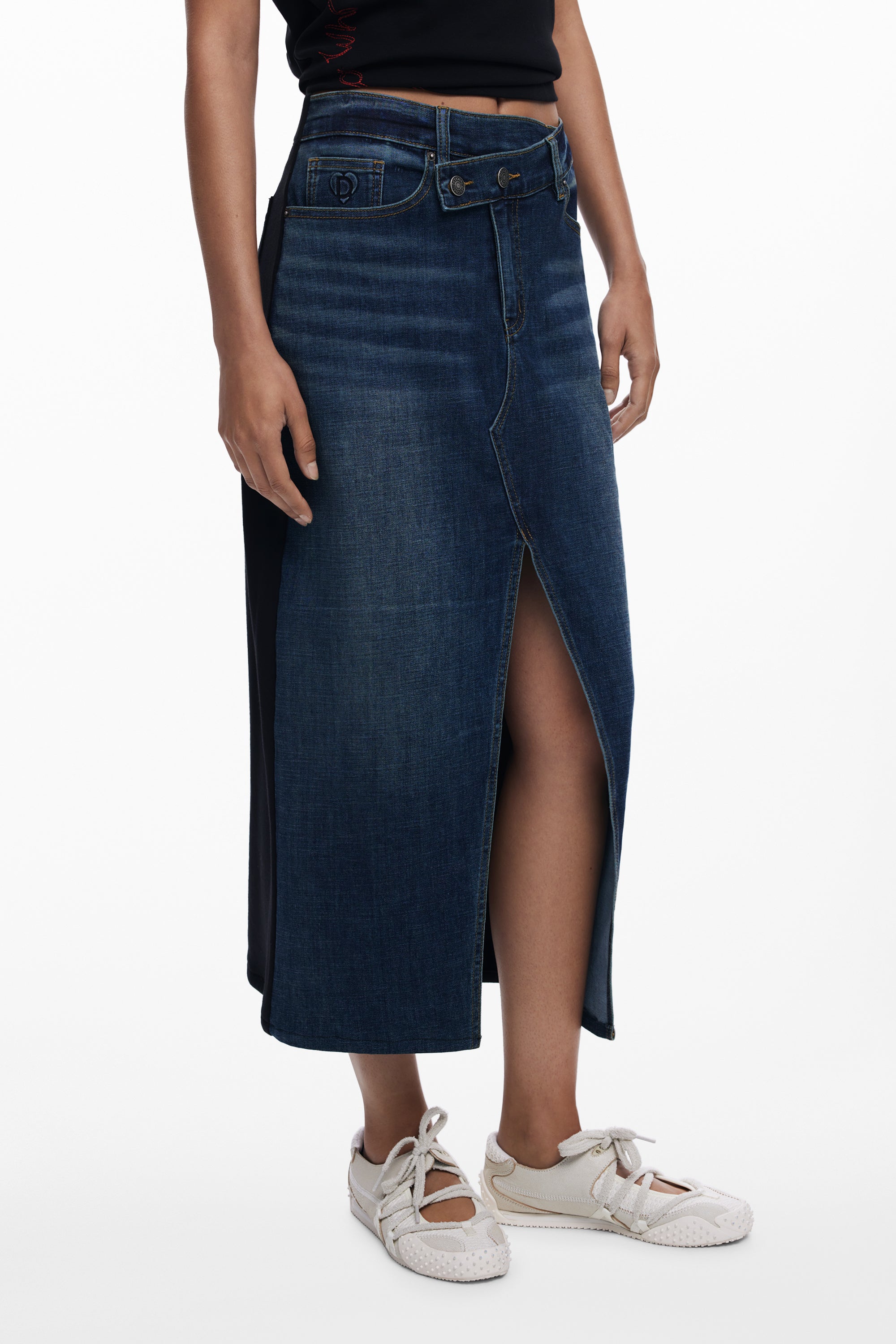 DESIGUAL WOMEN'S BLUE LONGUETTE SKIRT