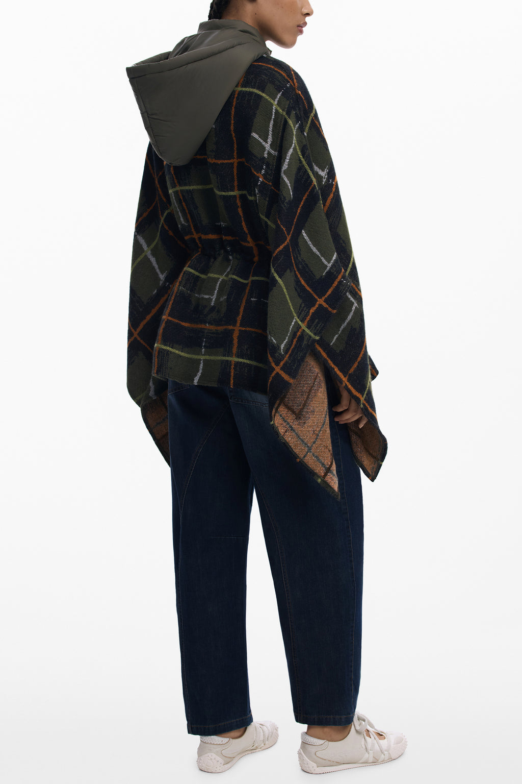 DESIGUAL WOMEN'S GREEN PONCHO