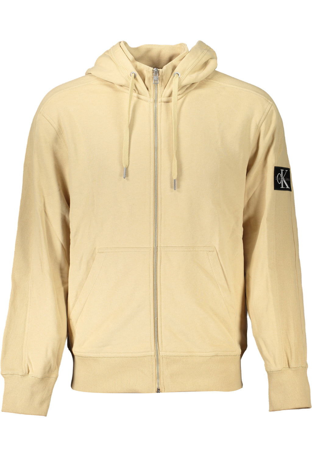 CALVIN KLEIN MEN'S BEIGE ZIP SWEATSHIRT