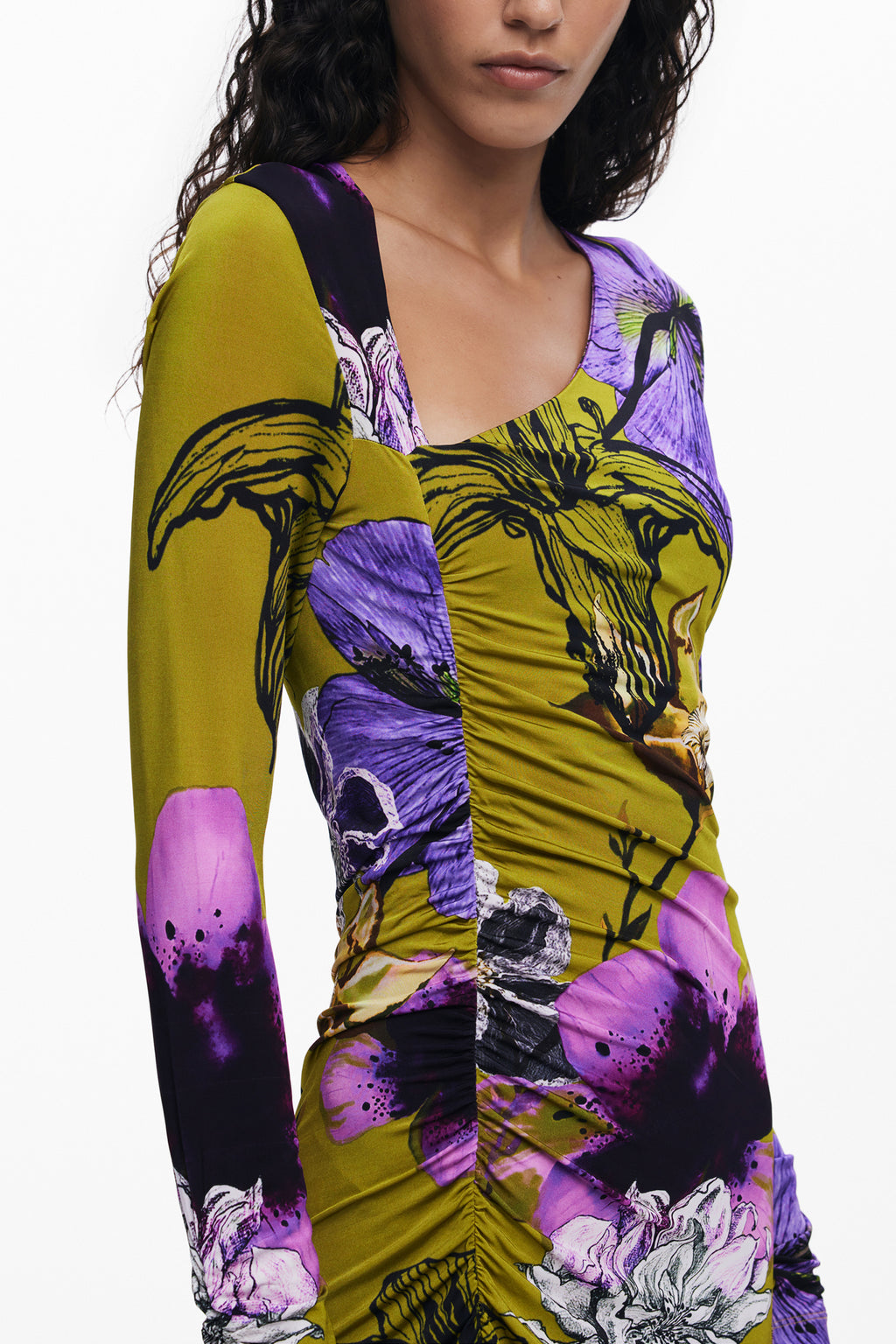 DESIGUAL WOMEN'S LONG DRESS GREEN