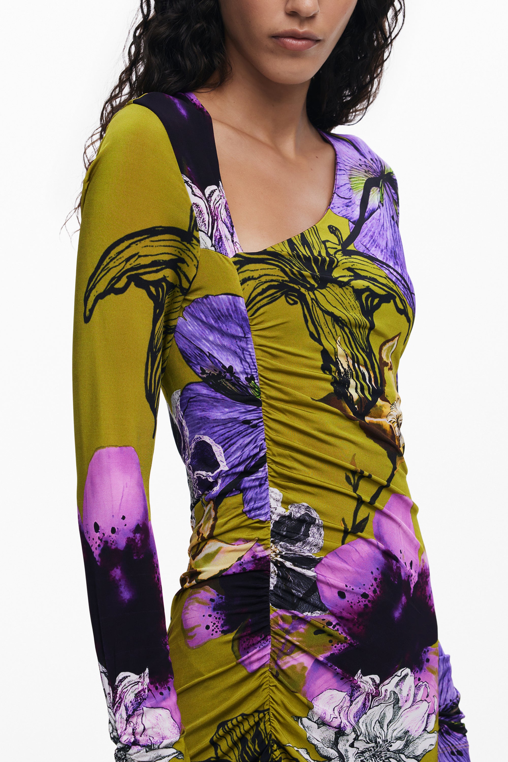 DESIGUAL WOMEN'S LONG DRESS GREEN