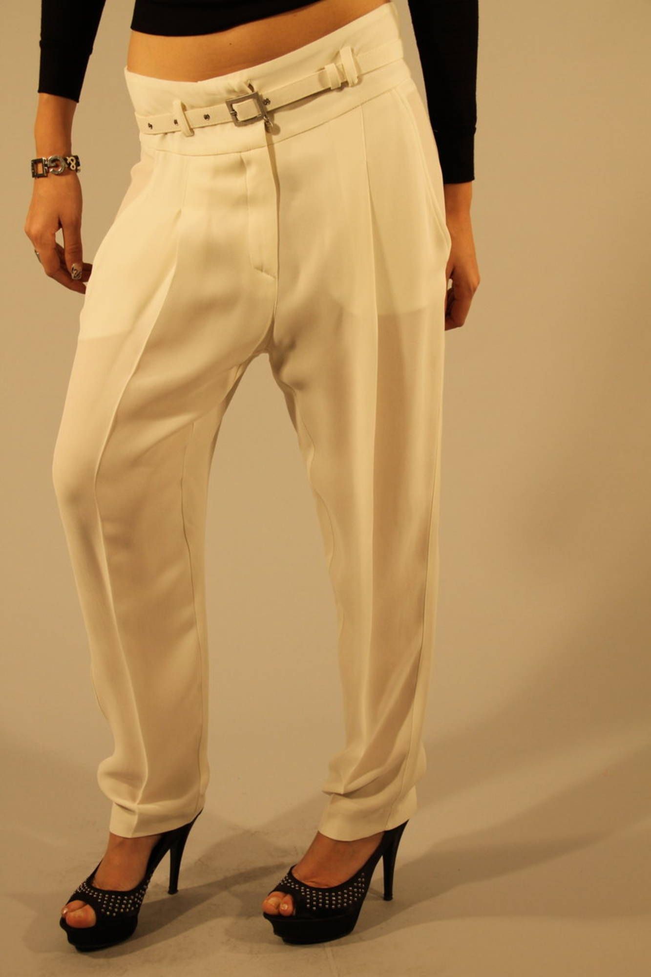 PATRIZIA PEPE WHITE WOMAN TROUSERS