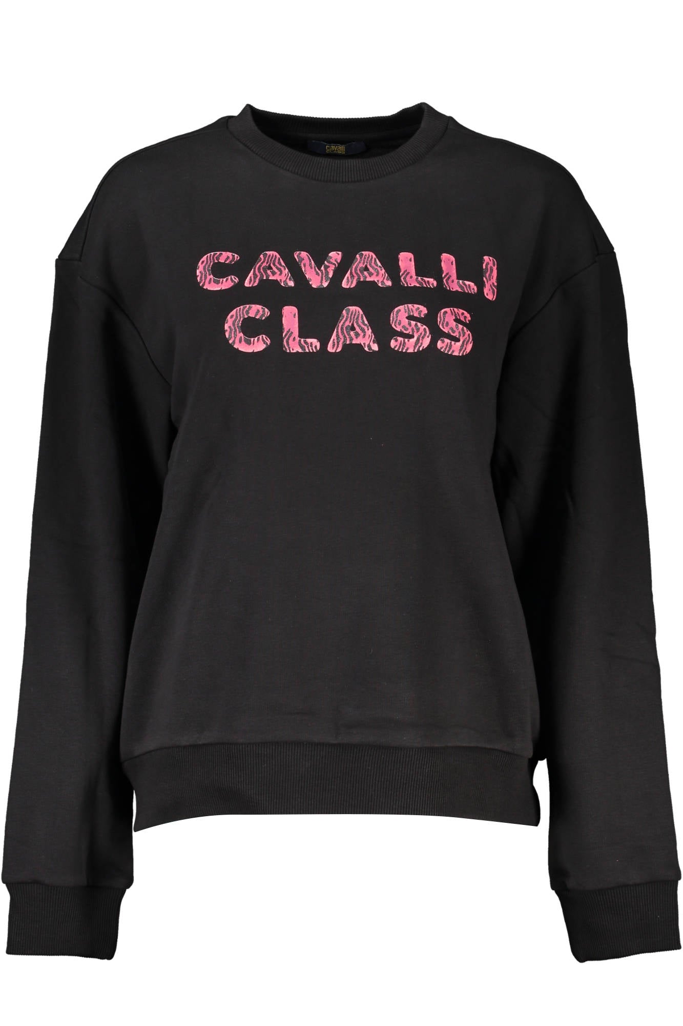 CAVALLI CLASS BLACK SWEATSHIRT WITHOUT ZIP