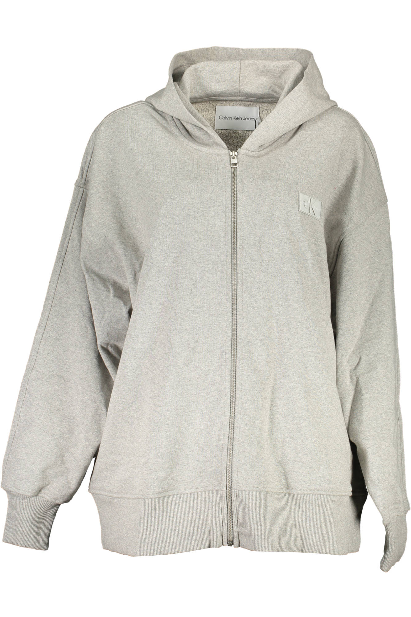 CALVIN KLEIN SWEATSHIRT WITH ZIP WOMAN GRAY