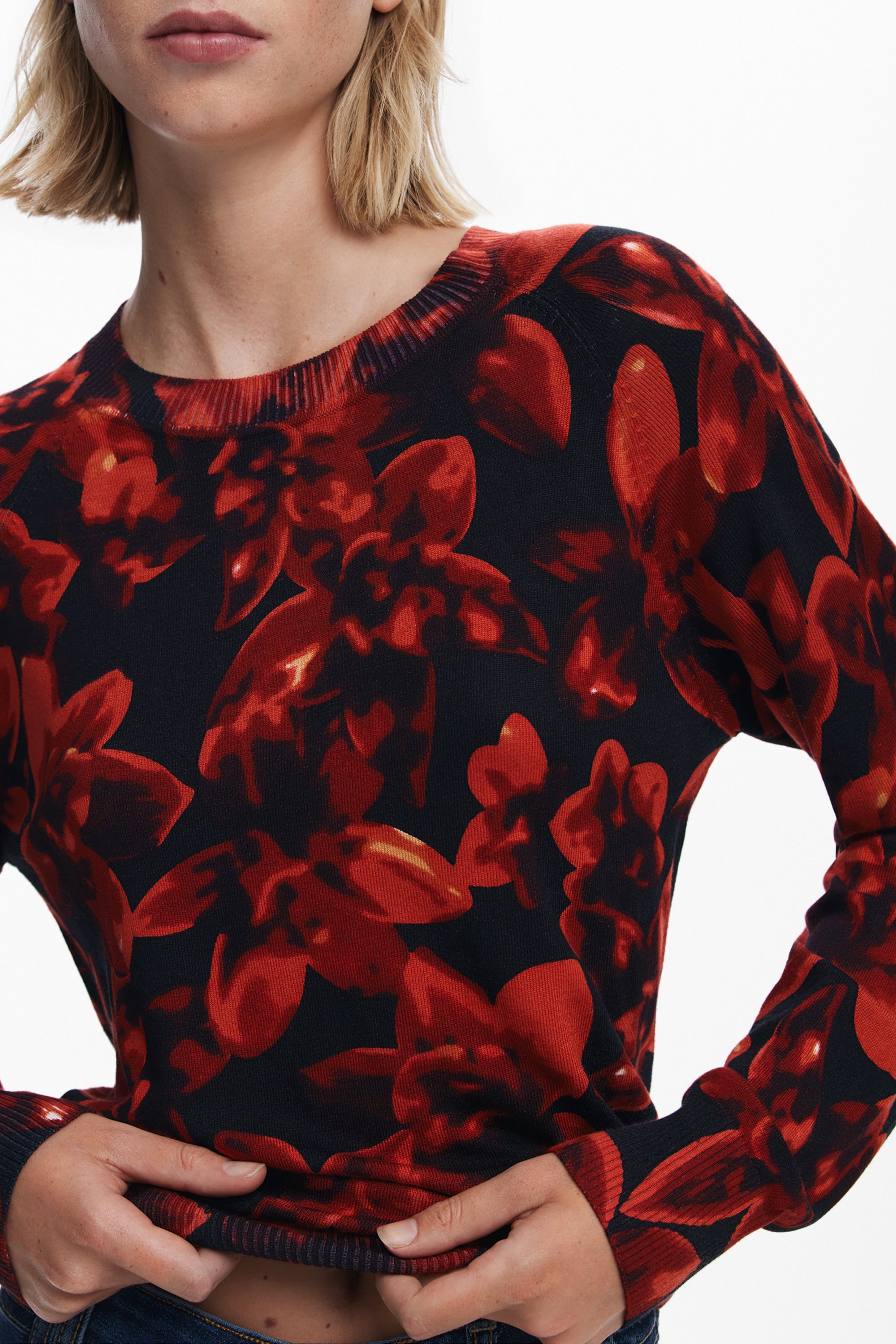 DESIGUAL WOMEN'S BLACK SWEATER