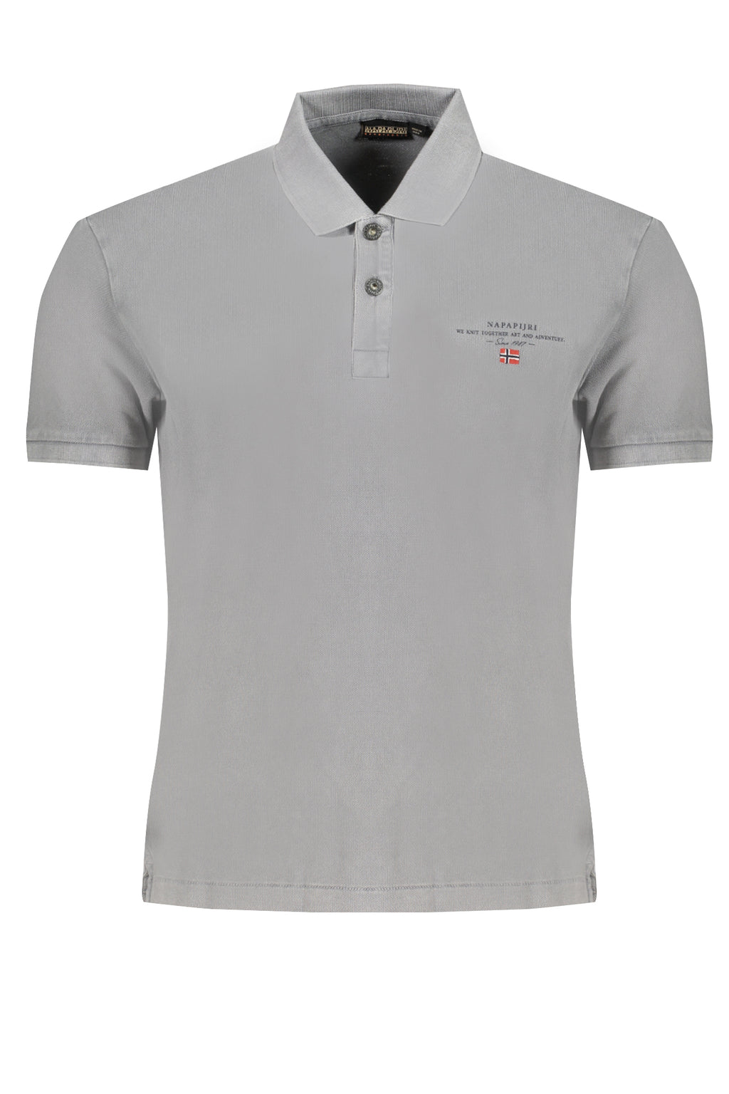 NAPAPIJRI MEN'S GRAY SHORT SLEEVED POLO SHIRT