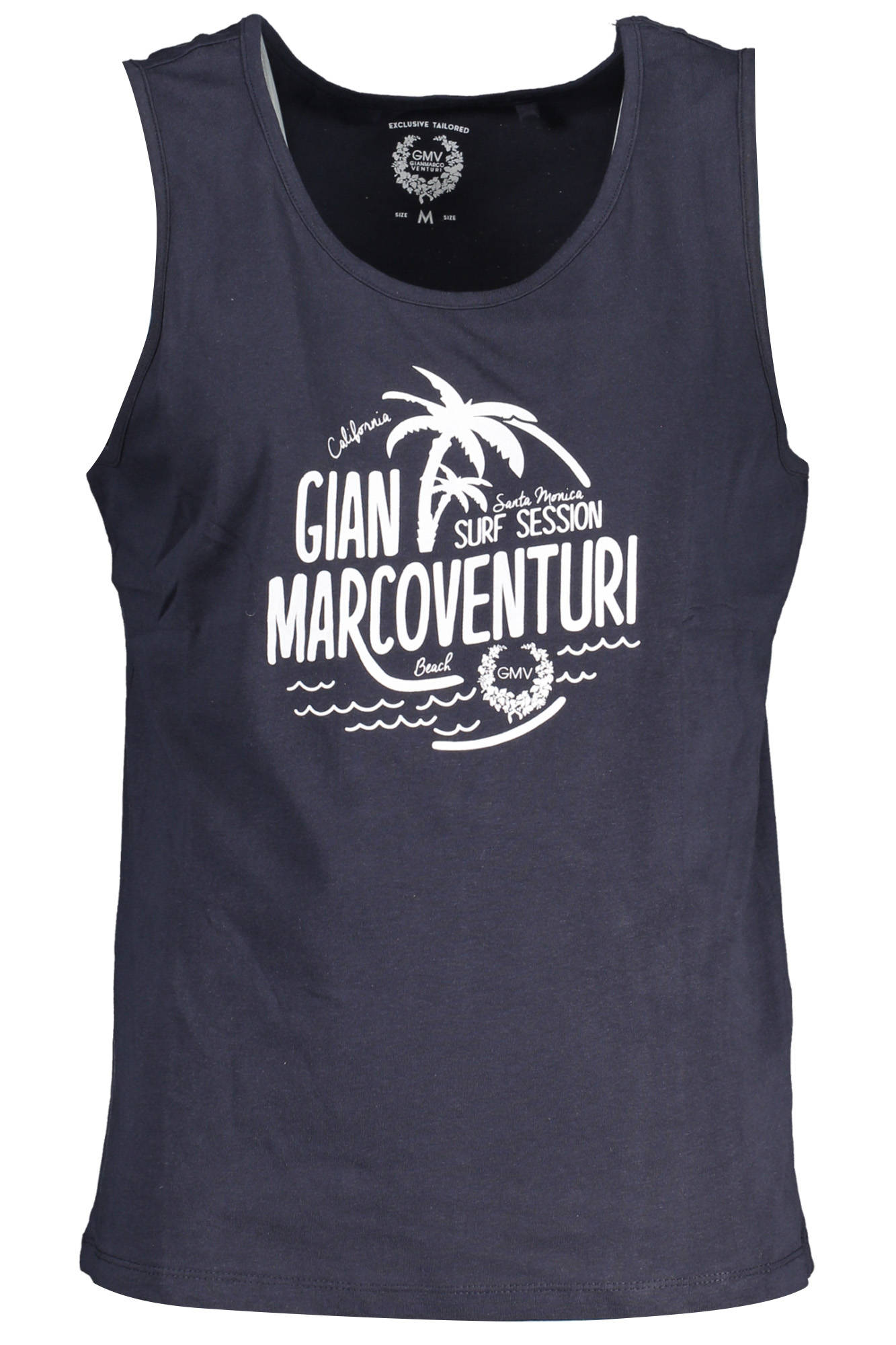 GIAN MARCO VENTURI MEN'S BLUE TANK TOP