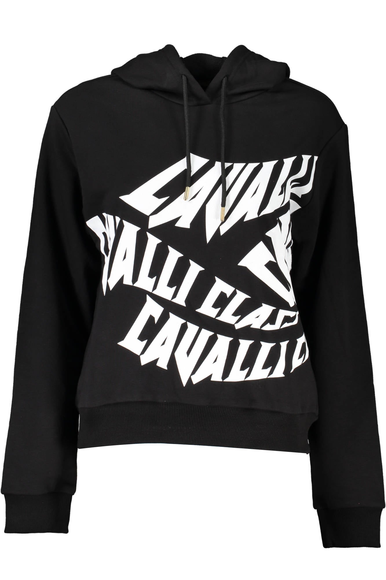 CAVALLI CLASS BLACK SWEATSHIRT WITHOUT ZIP