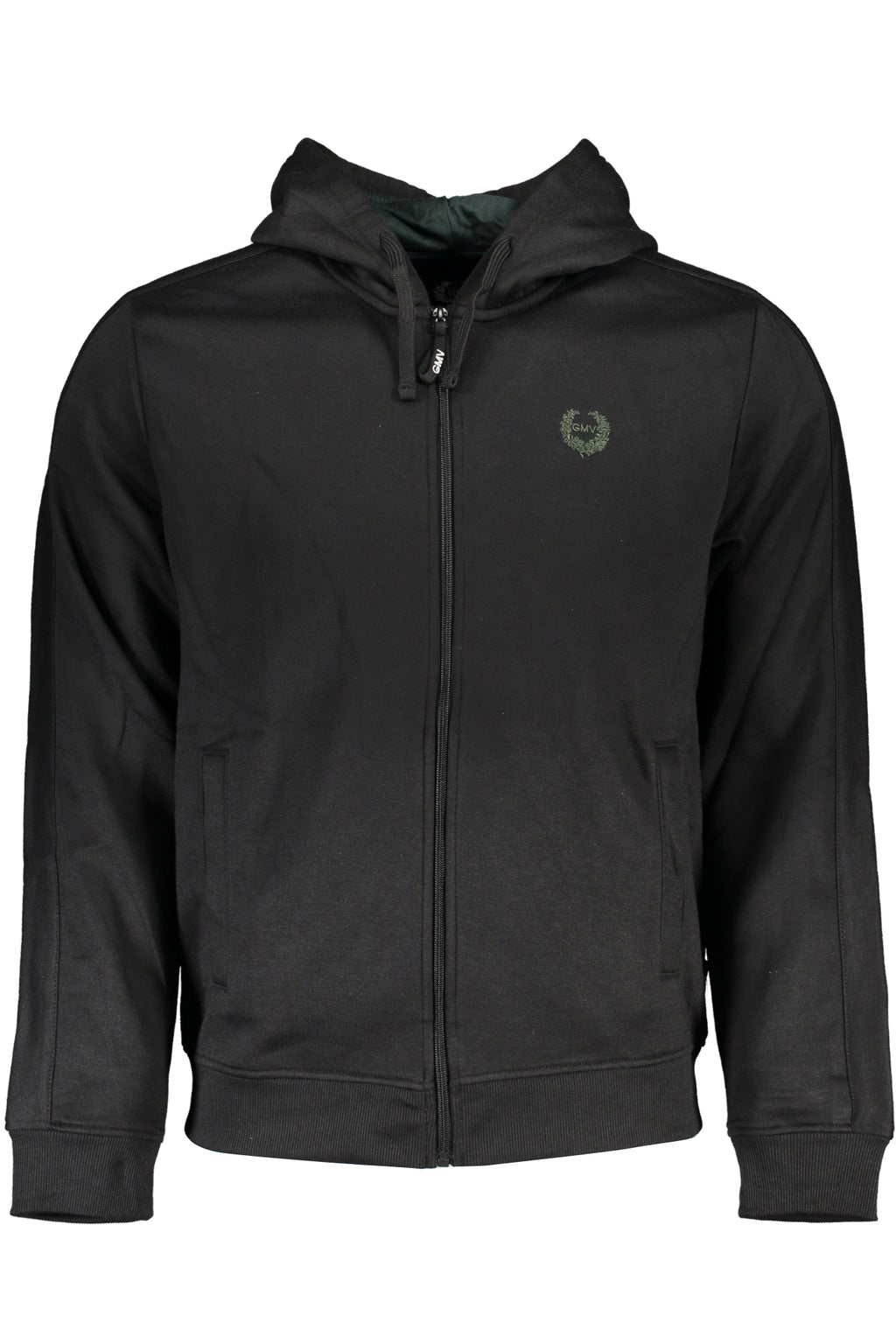 GIAN MARCO VENTURI MEN'S BLACK ZIP SWEATSHIRT