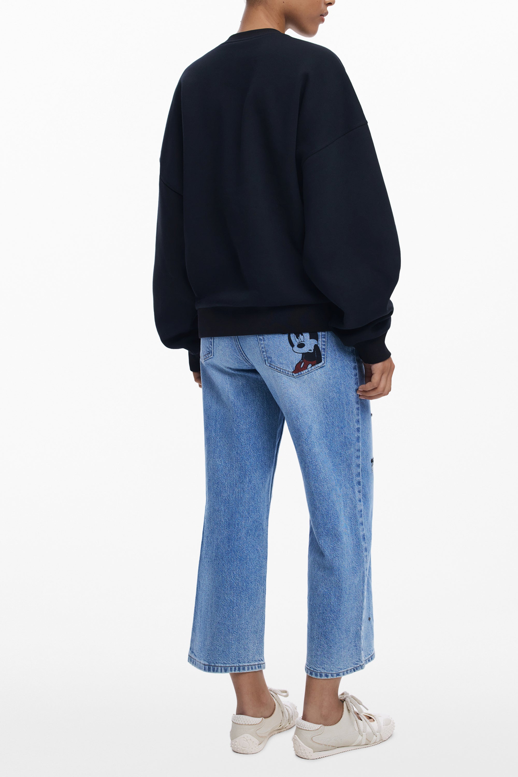 DESIGUAL WOMEN'S BLACK ZIP-UP SWEATSHIRT