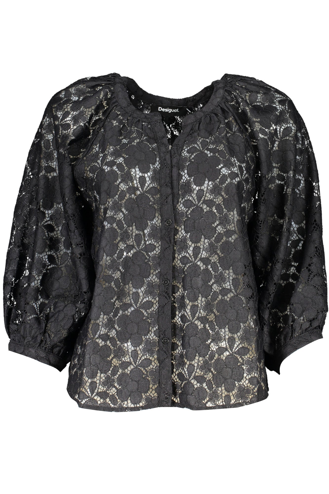 DESIGUAL WOMEN'S LONG SLEEVE SHIRT BLACK