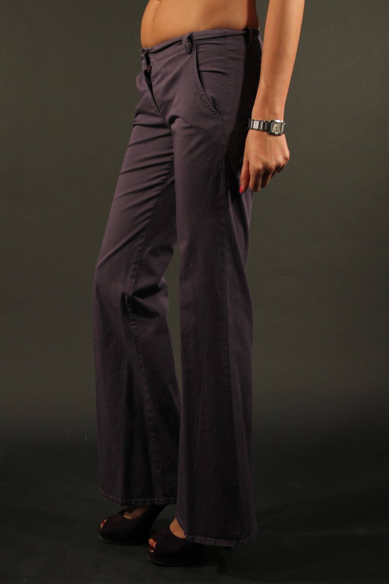 DENNY ROSE WOMEN'S PURPLE TROUSERS