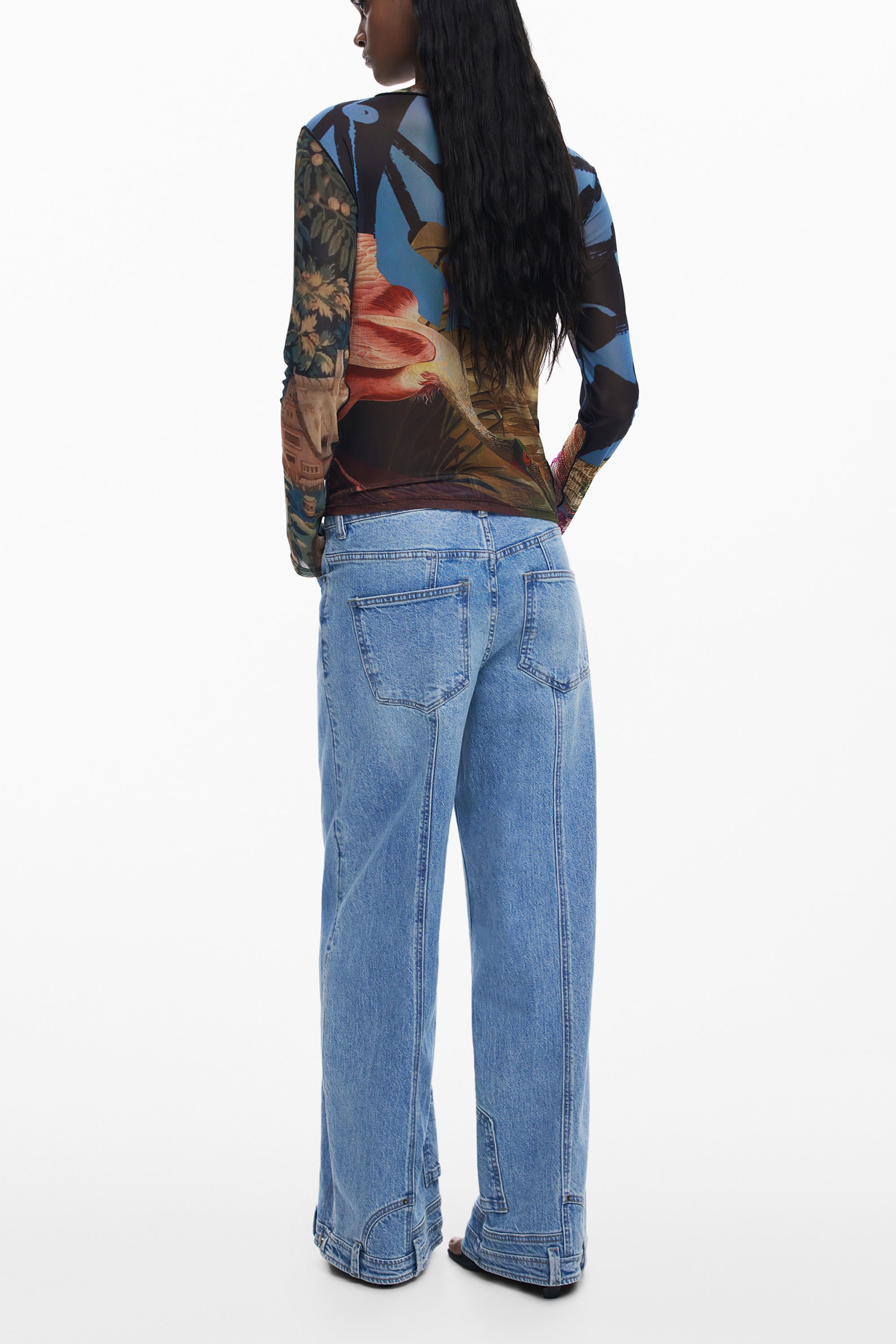 DESIGUAL WOMEN'S LONG-SLEEVED T-SHIRT BLACK