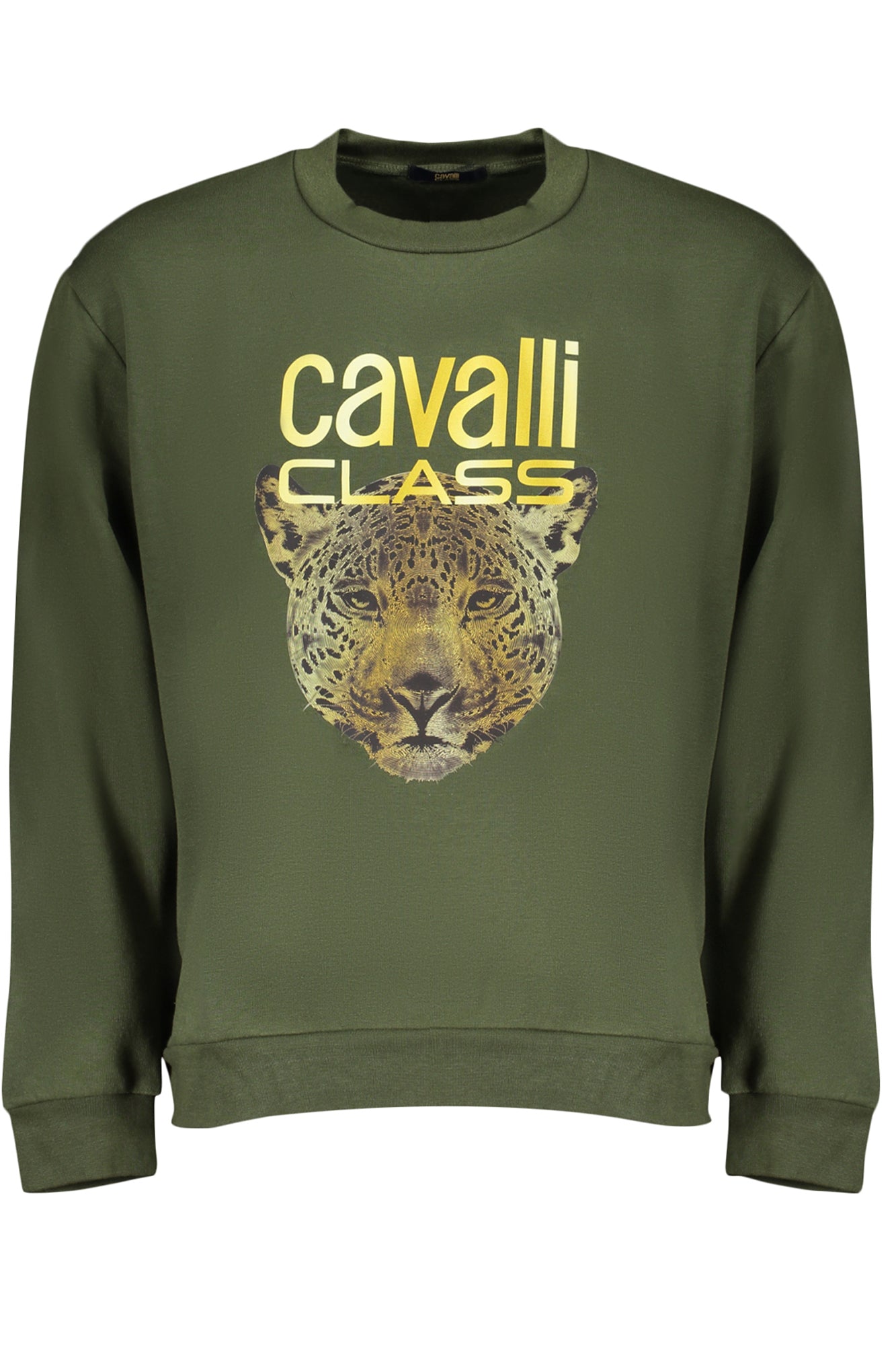 CAVALLI CLASS GREEN MEN'S ZIPLESS SWEATSHIRT
