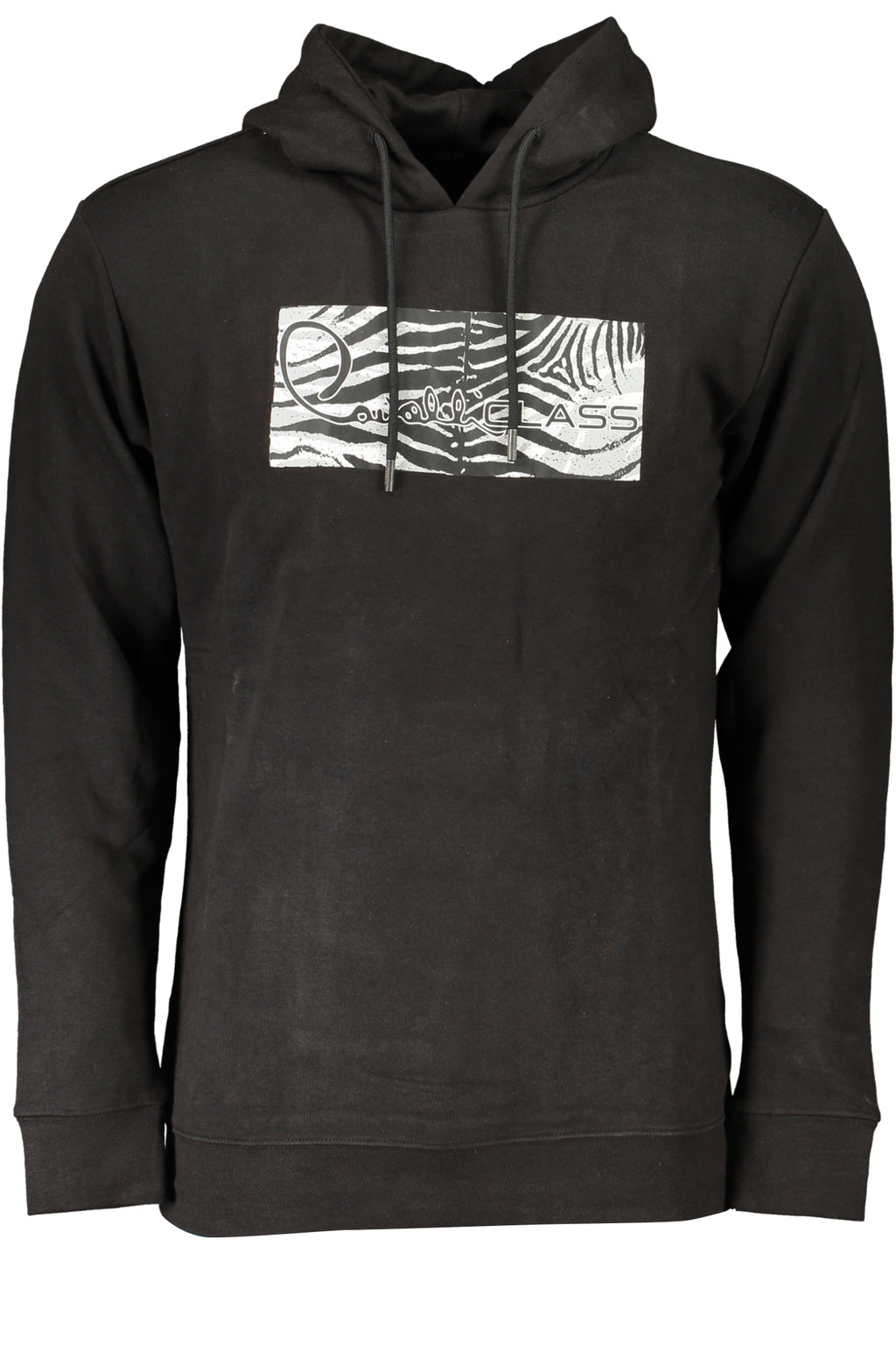CAVALLI CLASS MEN'S BLACK ZIP-OUT SWEATSHIRT