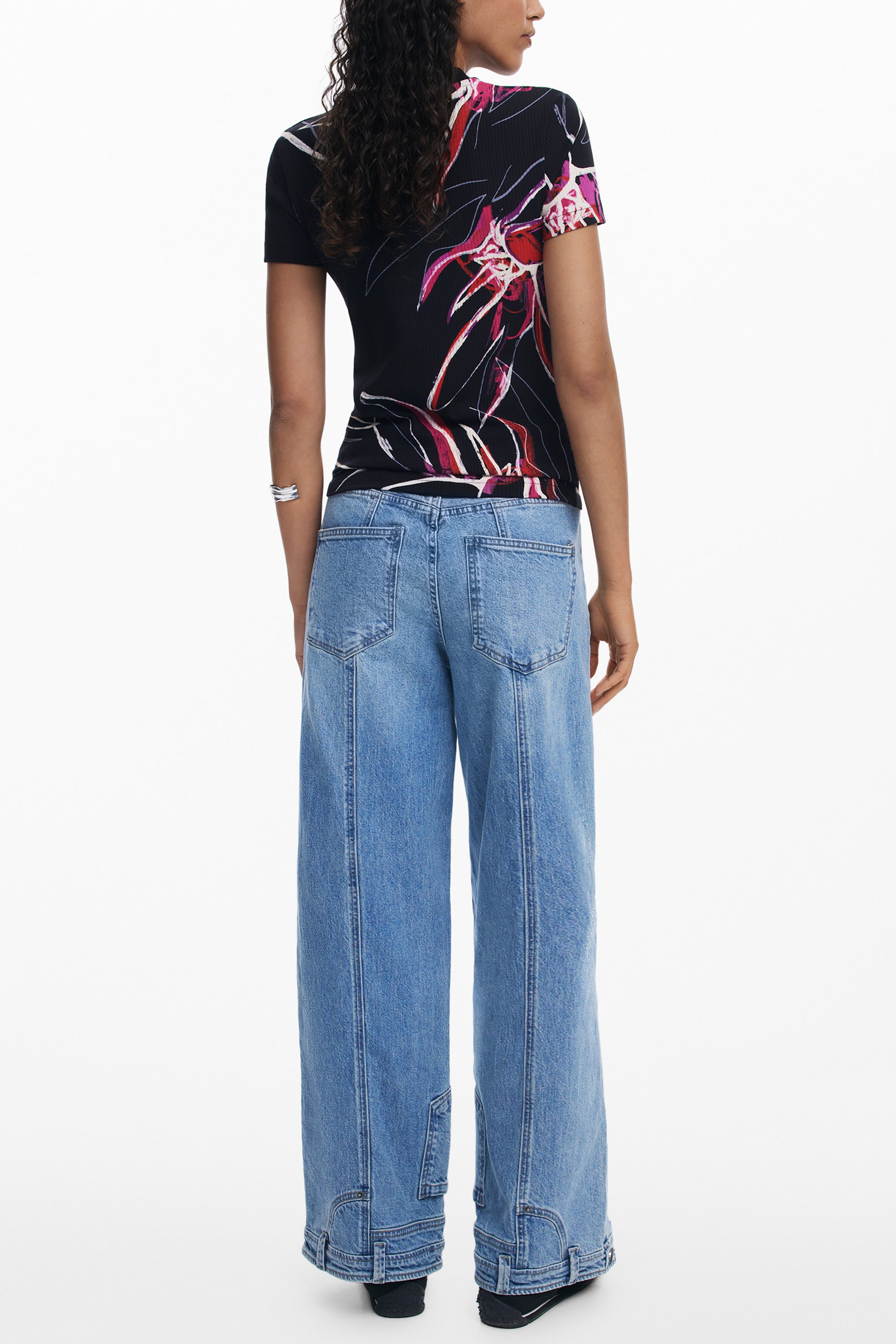 DESIGUAL WOMEN'S SHORT-SLEEVE T-SHIRT BLACK
