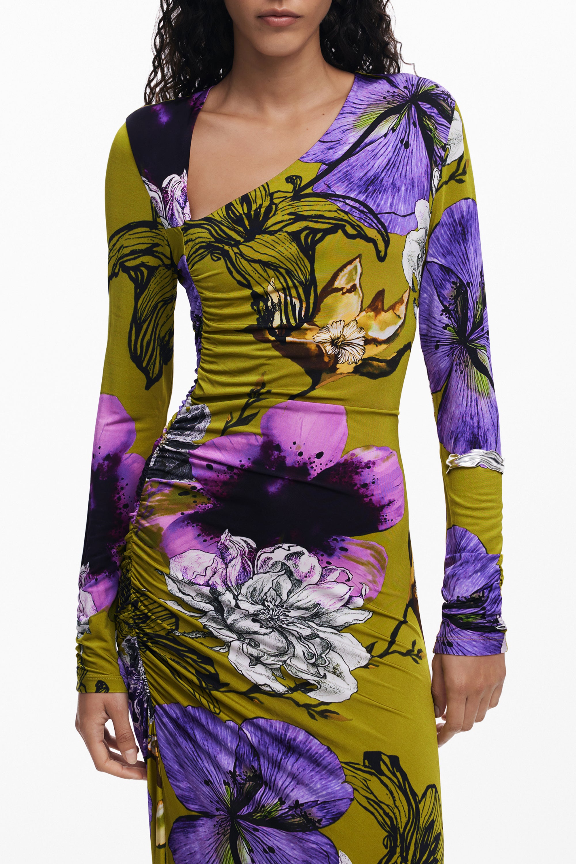 DESIGUAL WOMEN'S LONG DRESS GREEN