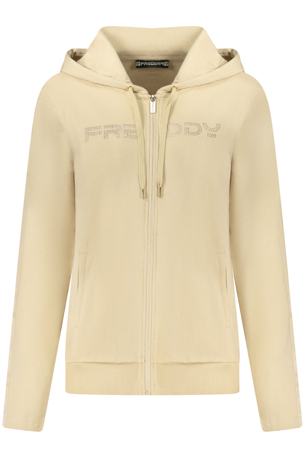 FREDDY WOMEN'S BEIGE ZIP-UP SWEATSHIRT