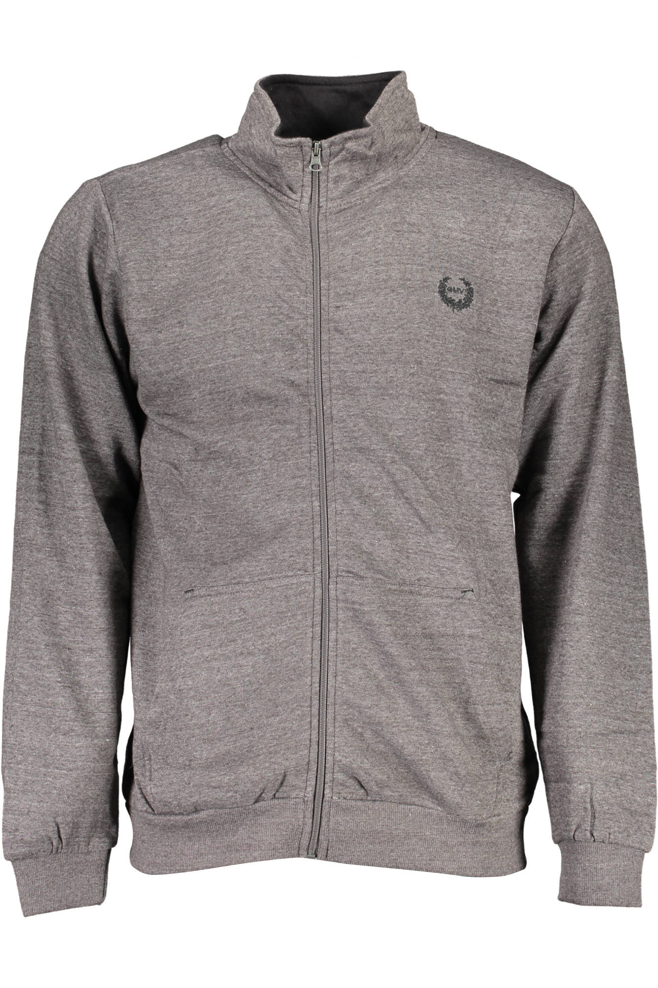 GIAN MARCO VENTURI MEN'S ZIP-UP SWEATSHIRT GREY