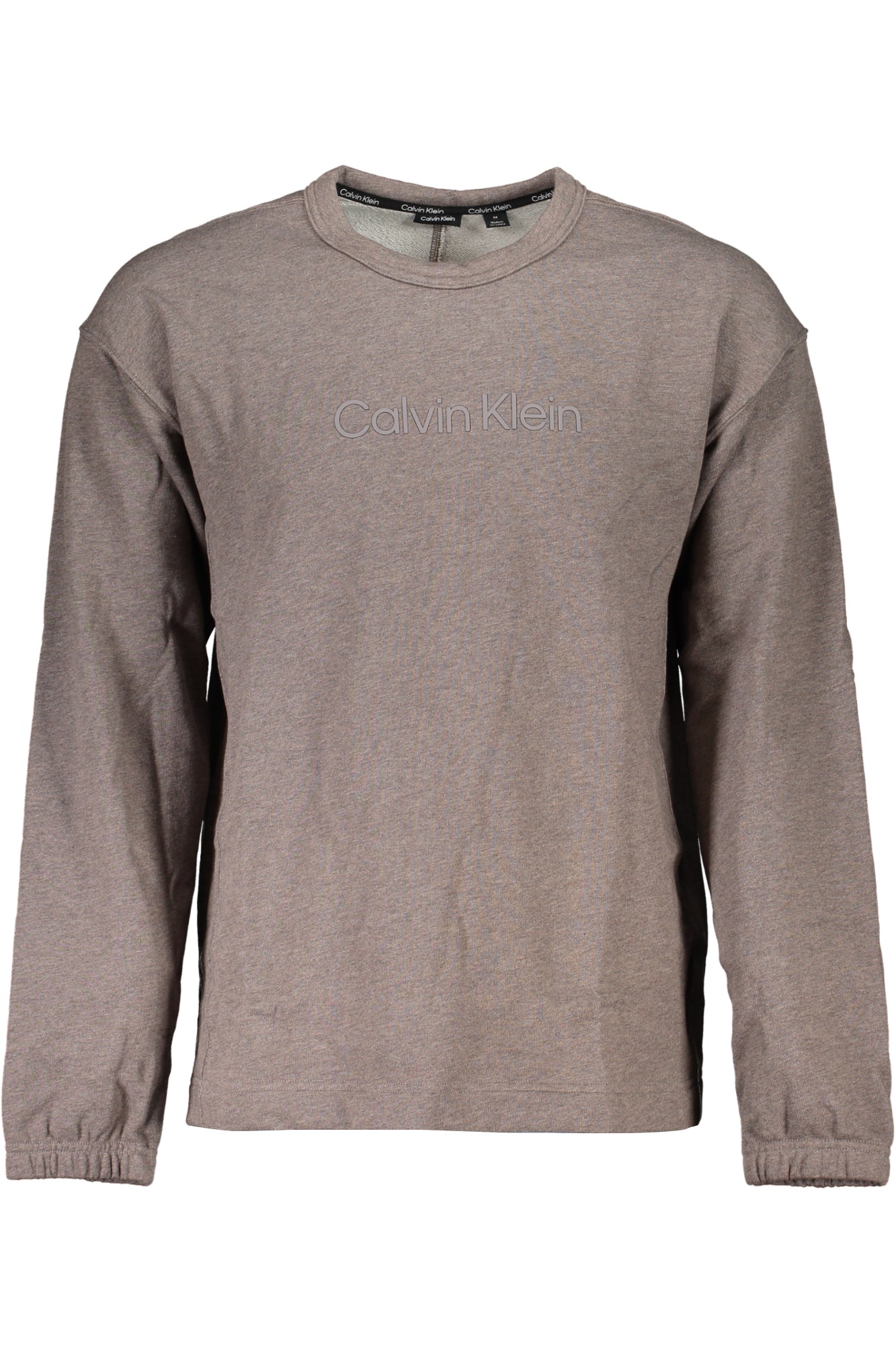 CALVIN KLEIN MEN'S BROWN ZIPLESS SWEATSHIRT