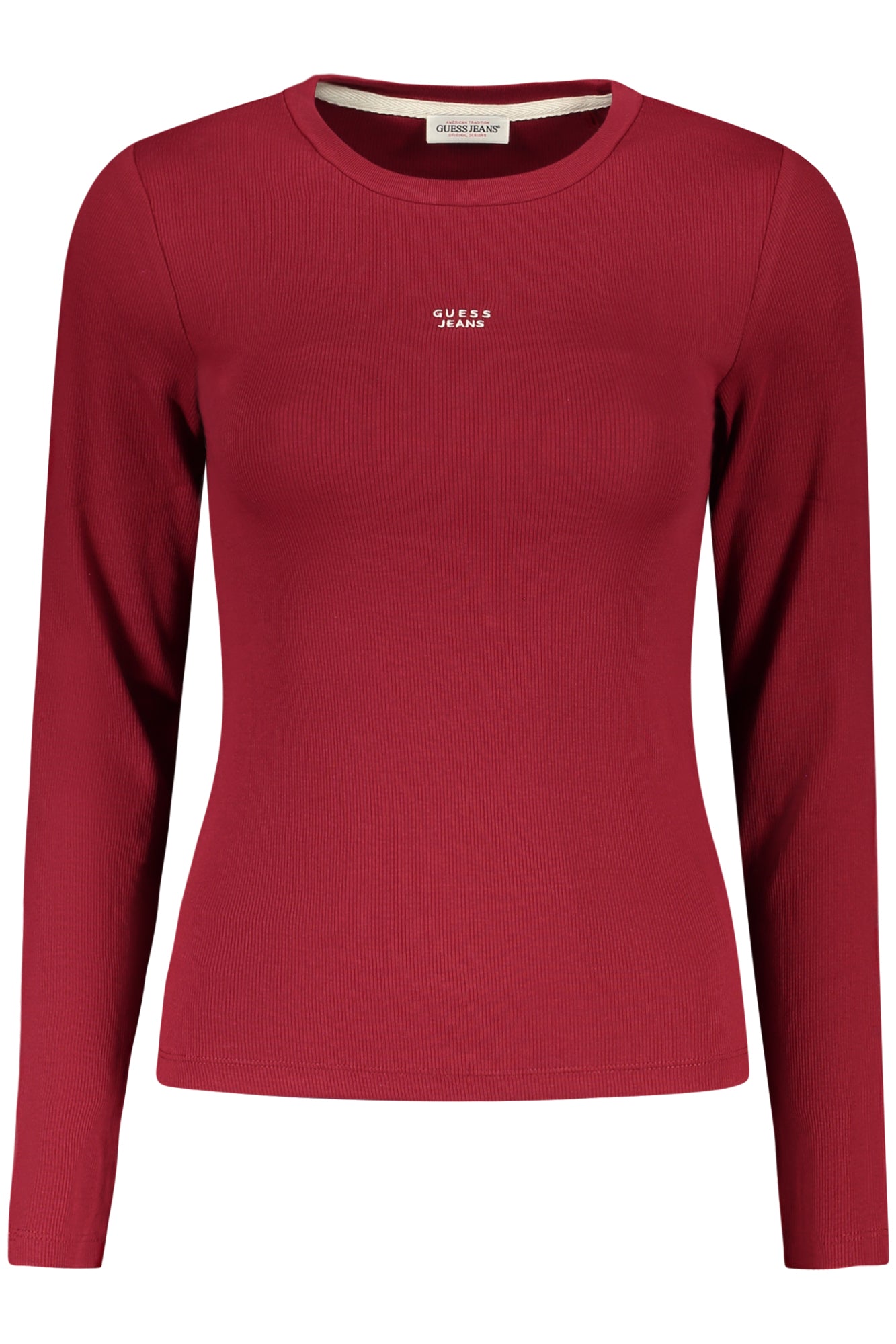 GUESS JEANS WOMEN'S LONG-SLEEVED T-SHIRT, RED